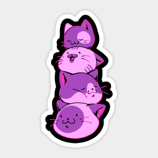 Kawaii Cat Head Pile by Tobe Fonseca Sticker